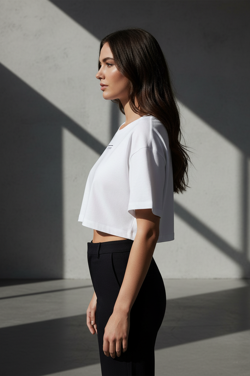 Calvin Klein Box Fit Crop Top - Shooting pro profil