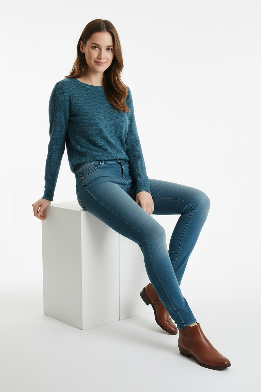 Jean Calvin Klein pose assise