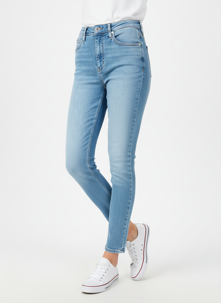 Jean CK bleu clair vue trois-quarts