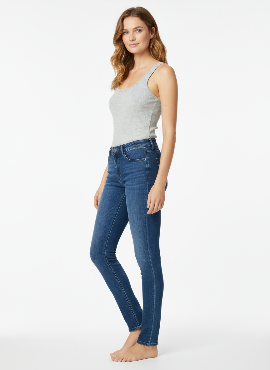 Jean CK femme vue de profil