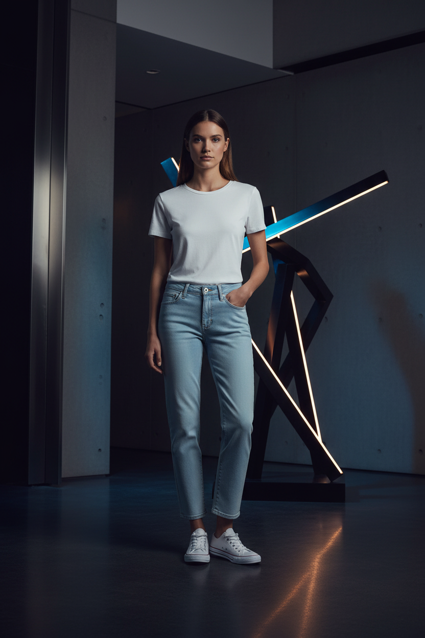 Jean Calvin Klein High Rise Straight Ankle - Denim Light taille W26 IMPOSE TON STYLL