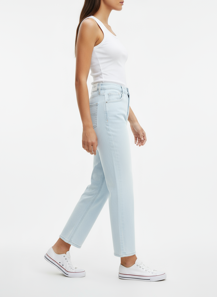 Jean CK straight bleu clair vue de profil