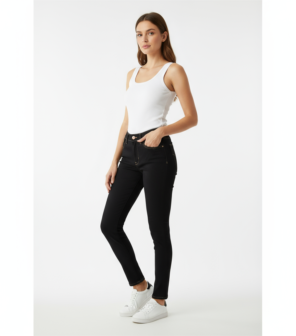 Jeans Calvin Klein noir - Vue trois-quarts