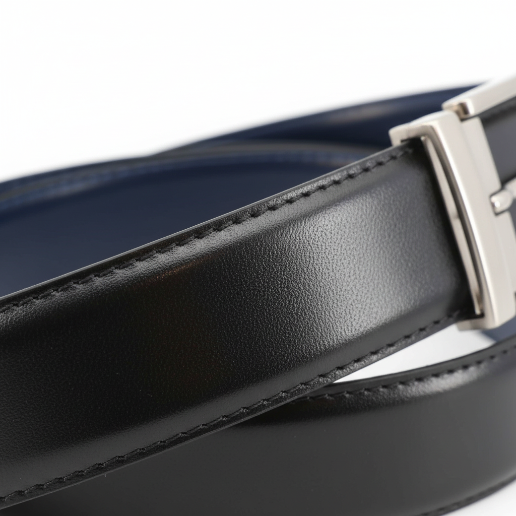 Macro coutures et intérieur bleu