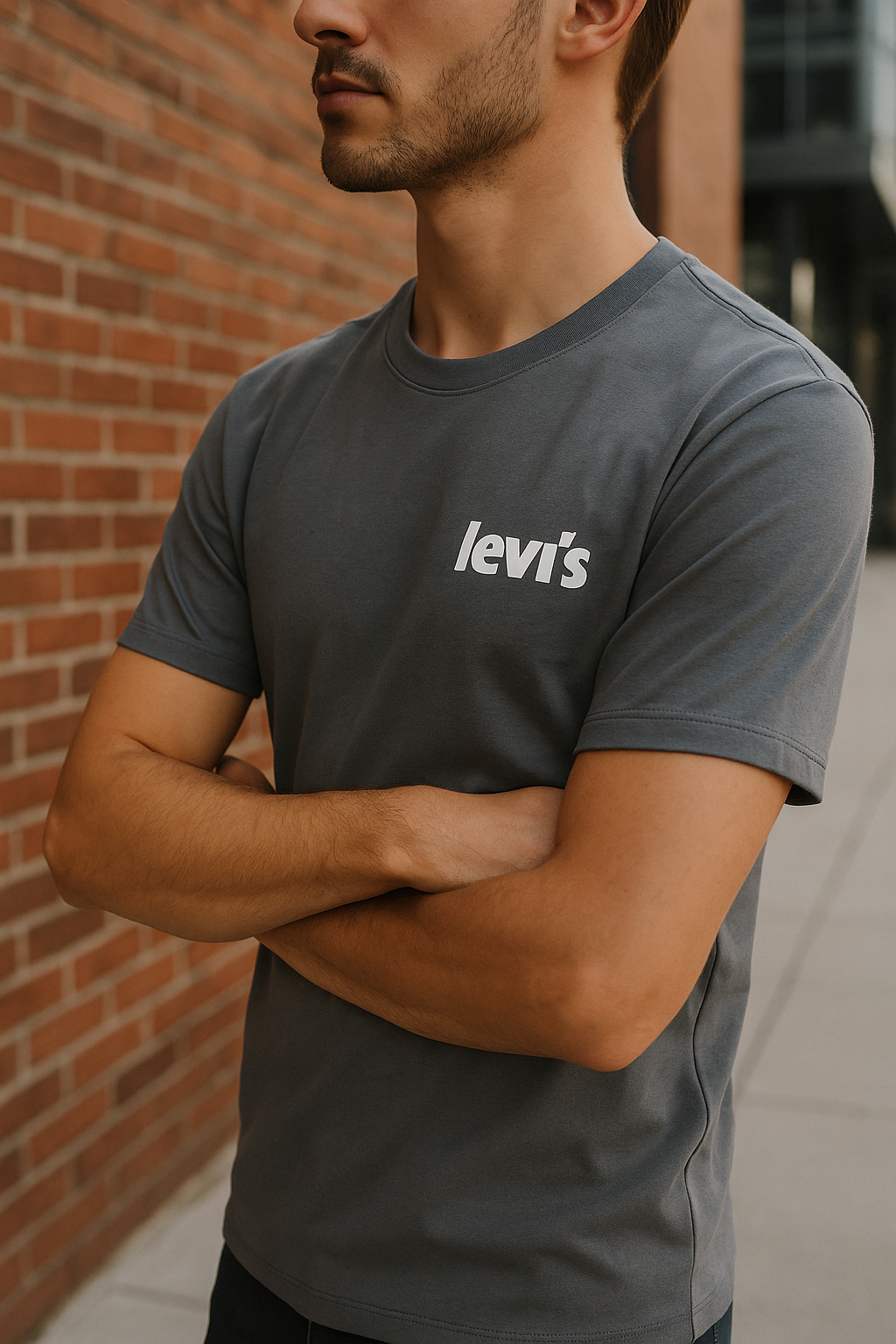 Mannequin portant le t-shirt - vue profil lifestyle