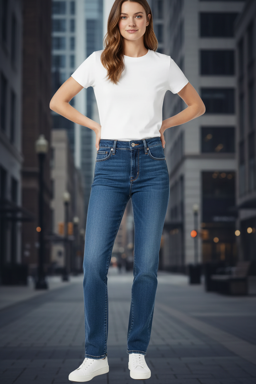 Jean Calvin Klein CKJ 010 High Rise Straight Femme - Bleu Délavé W28 L32 Calvin Klein Jeans