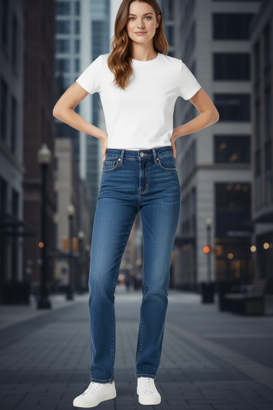 Jean Calvin Klein CKJ 010 High Rise Straight Femme - Bleu Délavé W28 L32 Calvin Klein Jeans