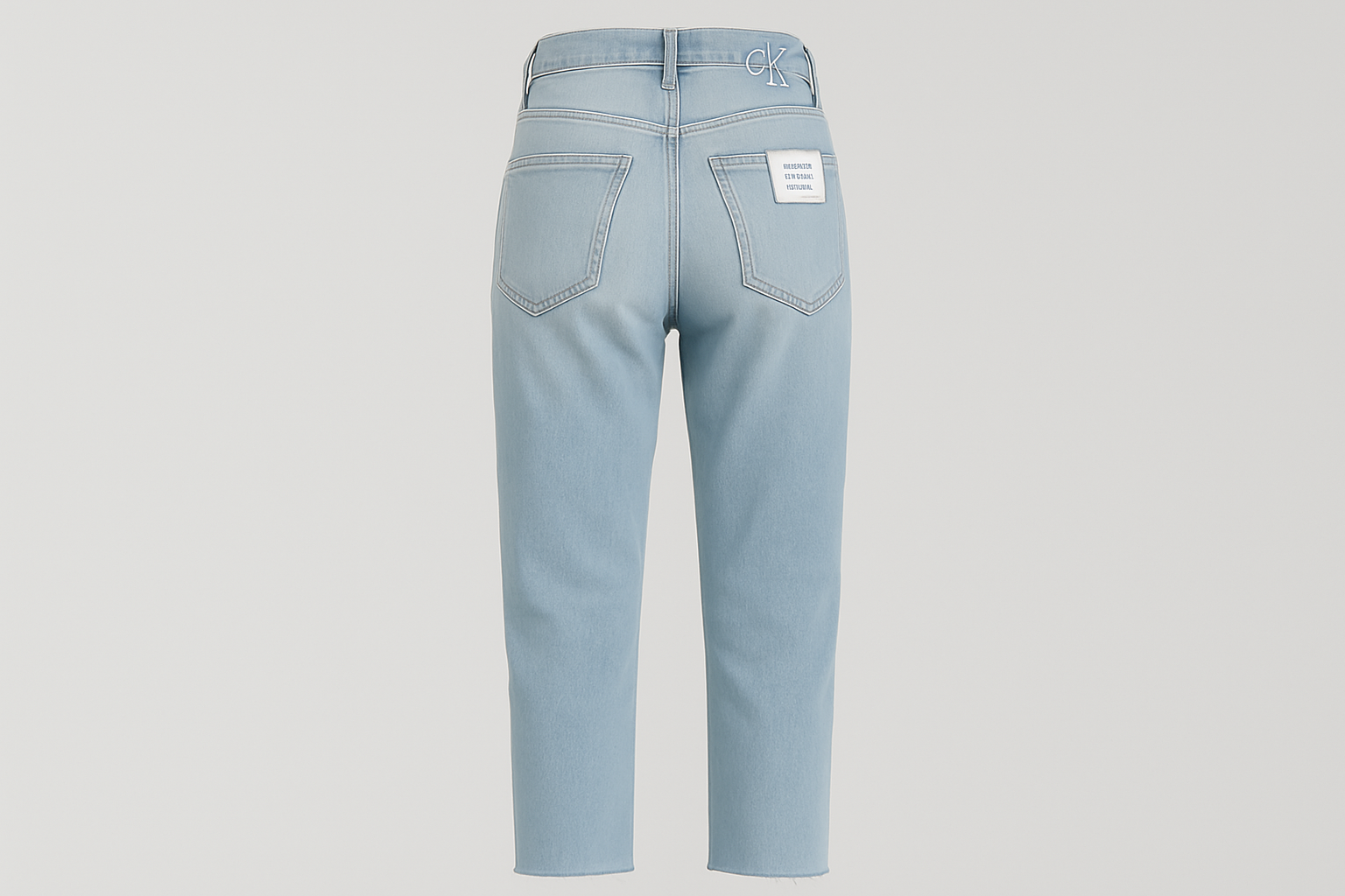 Photo de dos jean bleu clair