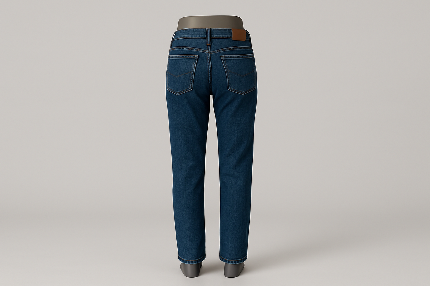 Photo de dos jean bleu foncé