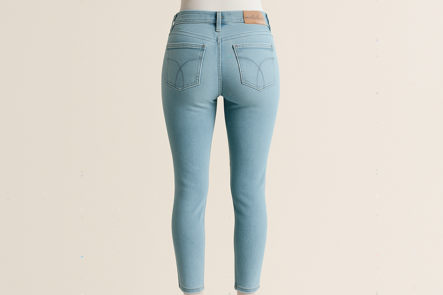 Photo de dos jean Calvin Klein bleu clair