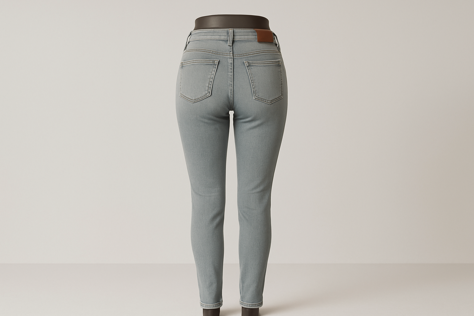 Photo de dos jean femme gris clair