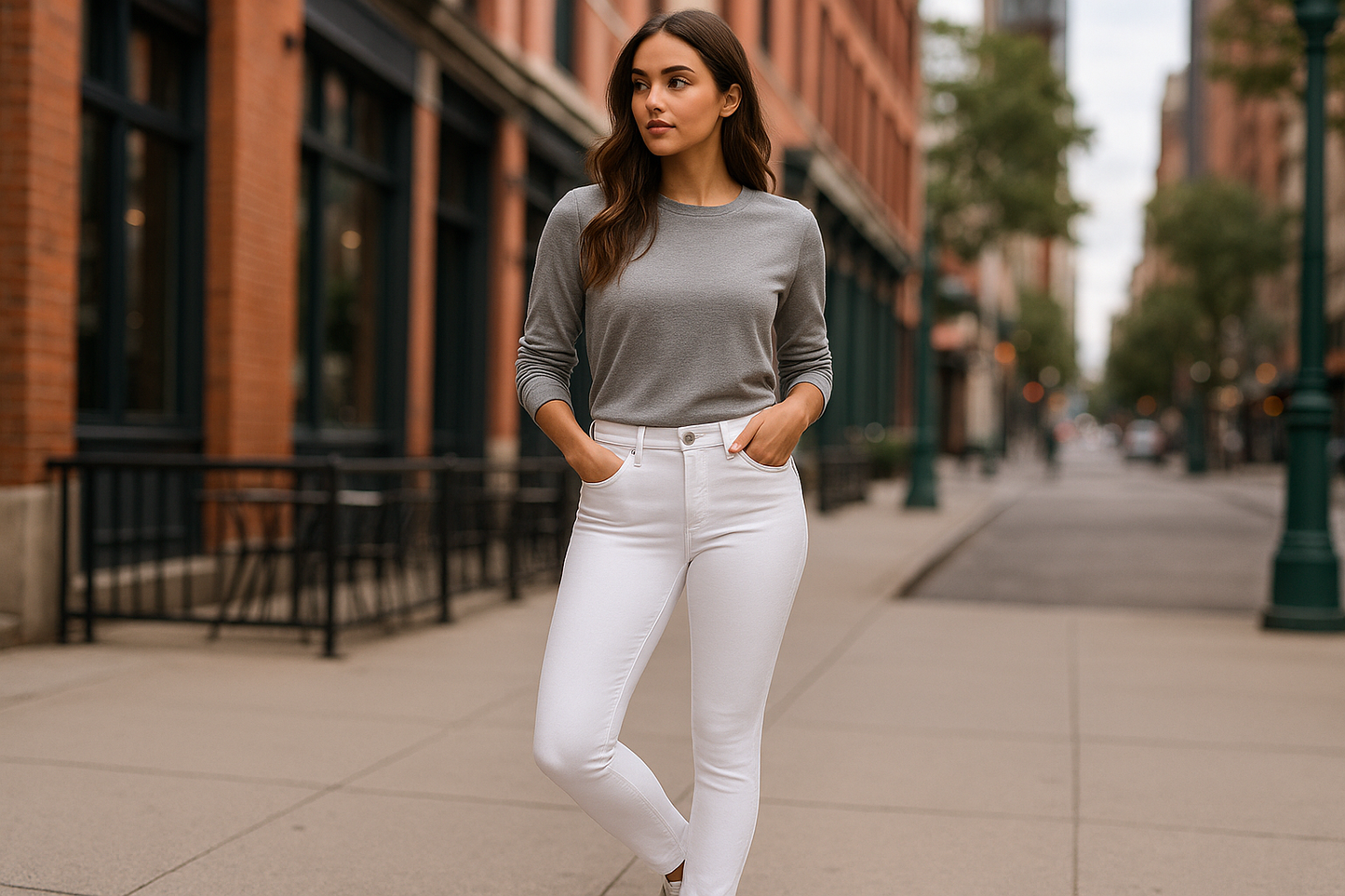 Photo lifestyle urbaine jean Tommy Hilfiger porté