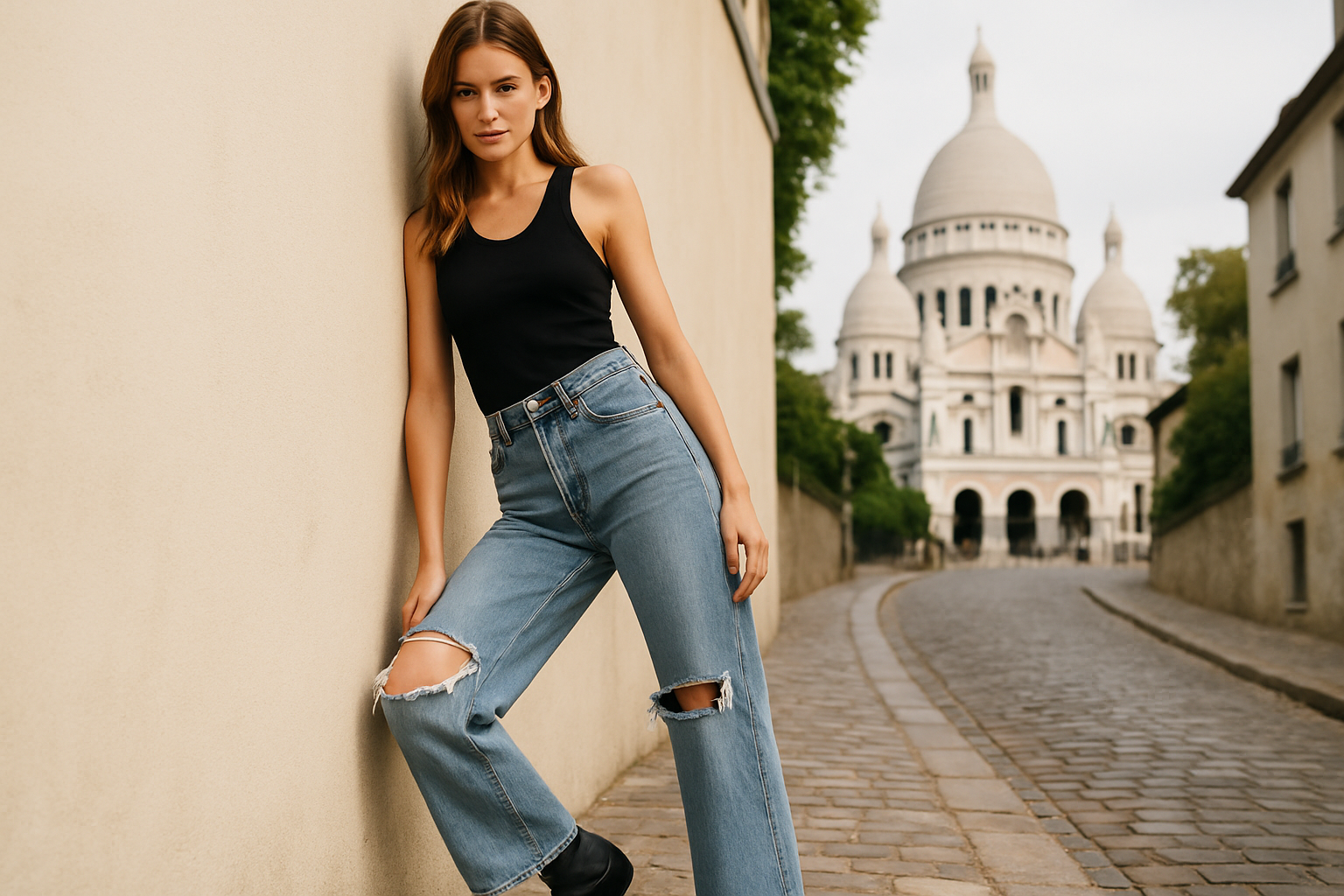 Pose dynamique à Montmartre