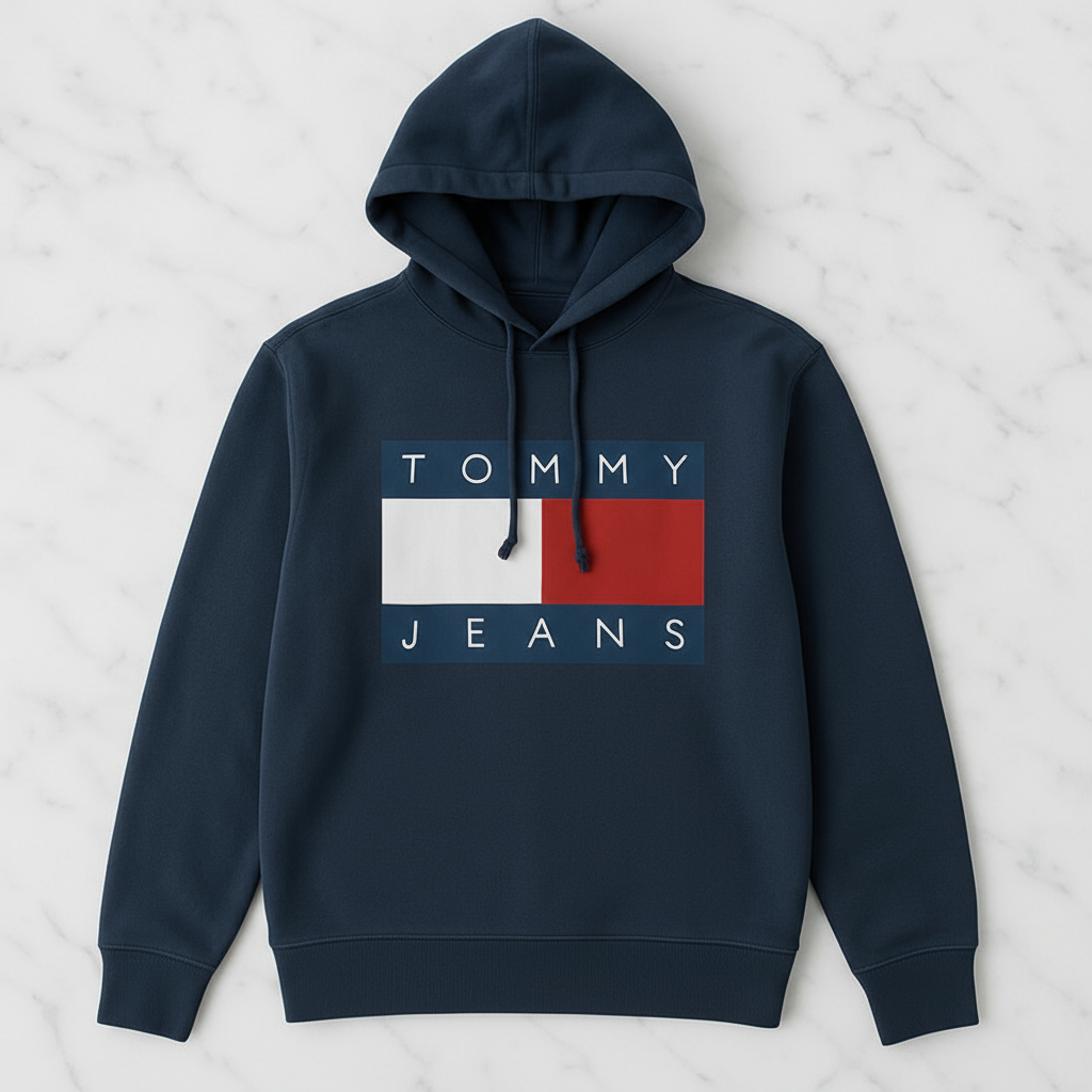 Sweat Tommy Jeans sans poche kangourou - flat lay
