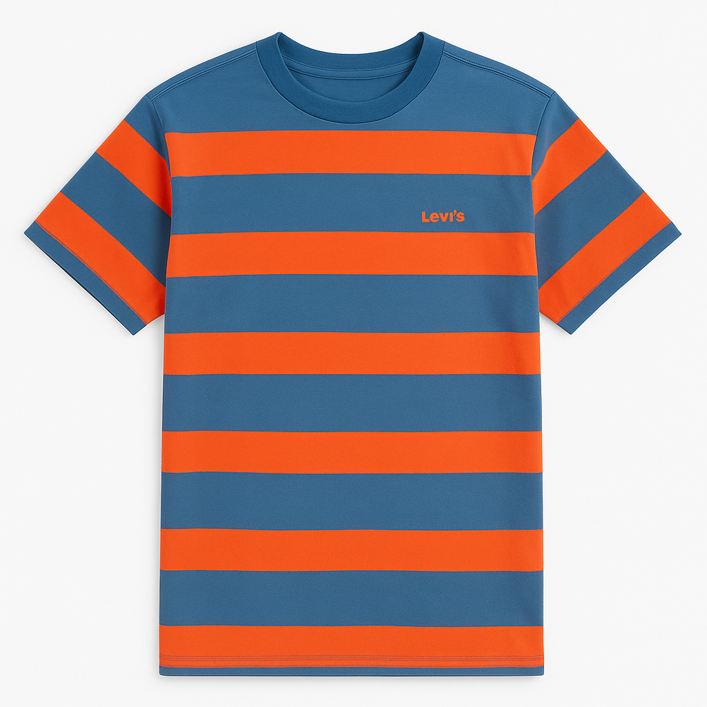 T-shirt rayures vue du dessus - flat lay