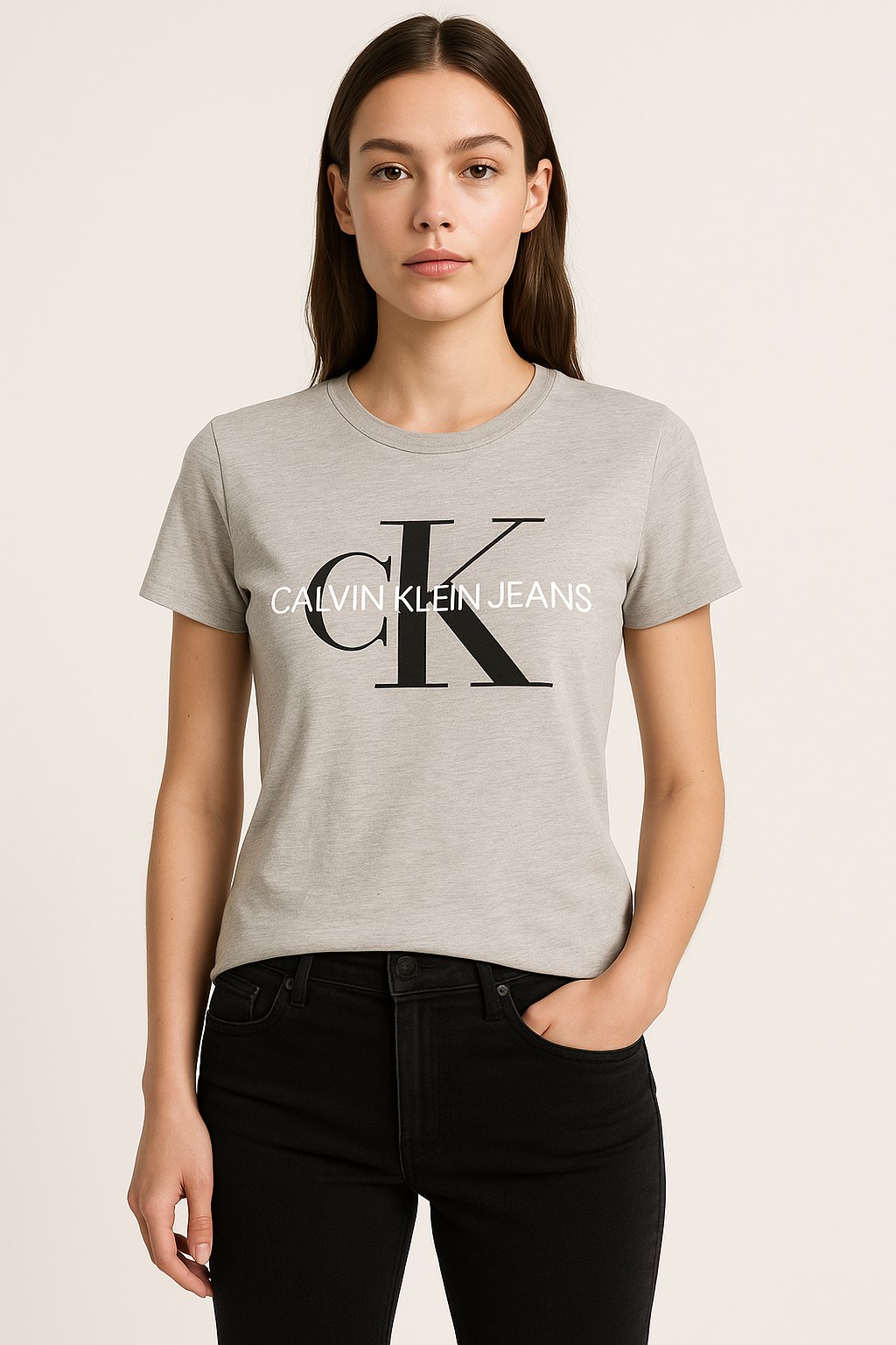 Vue de face CK Jeans gris
