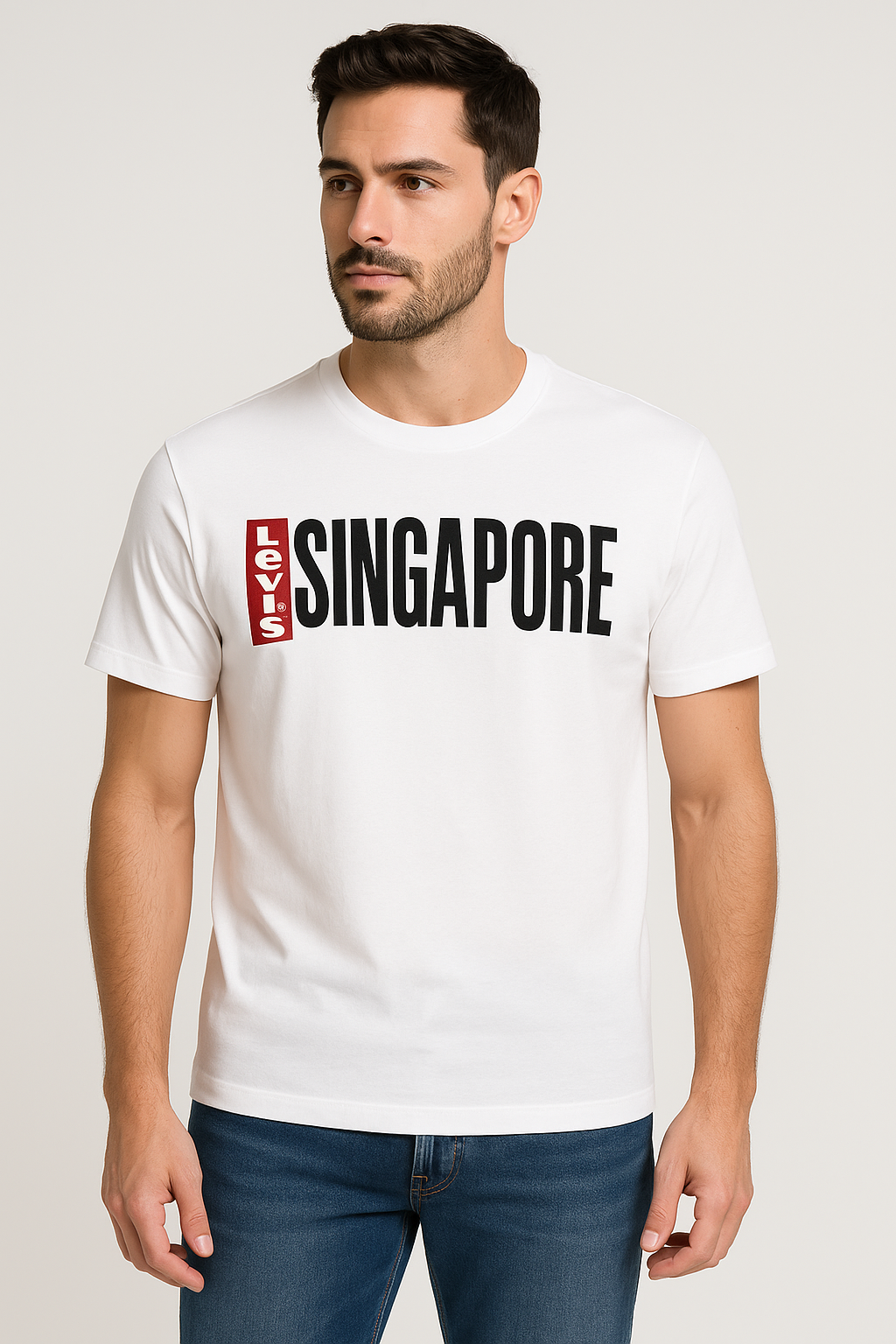 T-shirt homme Levi's Singapore édition limitée blanche taille S